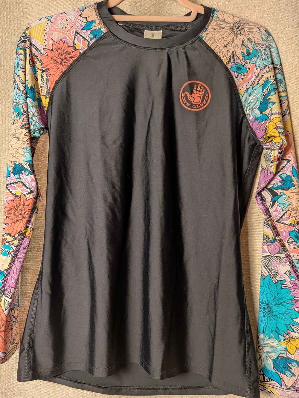 Body Glove Women's Floral Long Sleeve Rash Guard Swim Top Size M